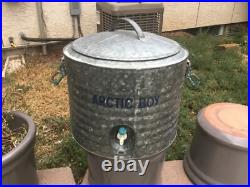 VINTAGE AND extremely RARE 7 GALLON ARCTIC BOY WATER COOLER galvanized metal