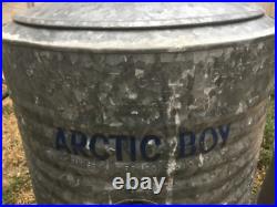 VINTAGE AND extremely RARE 7 GALLON ARCTIC BOY WATER COOLER galvanized metal