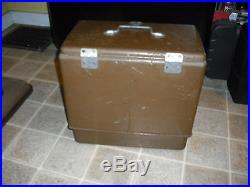 VINTAGE BROWN JUG KARRY ALL METAL COOLER, ICE BOX With BOTTOM STORAGE. RARE. WOW