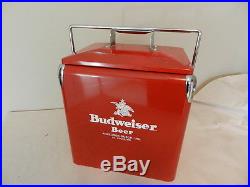Vintage Budweiser Beer Metal Cooler- Vintage Picnic Cooler- Vintage Camping