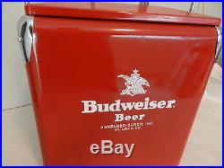 Vintage Budweiser Beer Metal Cooler- Vintage Picnic Cooler- Vintage Camping