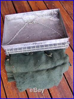 Vintage Camp Cooler Food Container Metal Hanging With Cloth Cover Nice