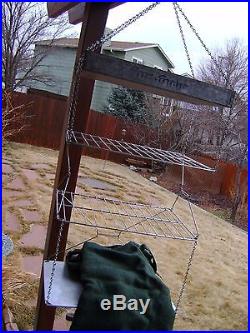 Vintage Camp Cooler Food Container Metal Hanging With Cloth Cover Nice