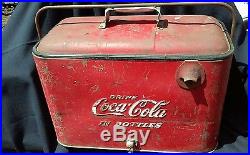 VINTAGE COCA COLA 1950'S METAL COOLER With BOTTLE OPENER PROGRESS REFRIGERATION