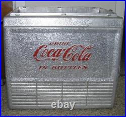 VINTAGE COCA-COLA METAL ICE CHEST COOLER WithINNER TRAYDRAIN-PROGRESS CO-NICE