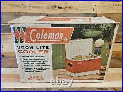 VINTAGE COLEMAN COOLER 28 QUART GREEN 5252-706 SNOW LITE WithORIGINAL BOX