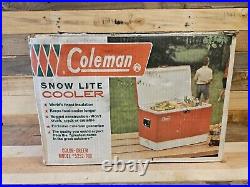 VINTAGE COLEMAN COOLER 28 QUART GREEN 5252-706 SNOW LITE WithORIGINAL BOX