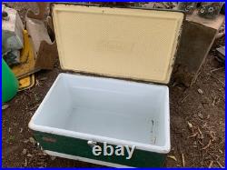 VINTAGE COLEMAN COOLER Green-Metal-good condition See Pics