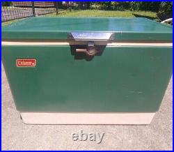 VINTAGE COLEMAN COOLER Green-Metal-good condition See Pics