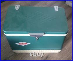 VINTAGE COLEMAN COOLER METAL ICE CHEST DIAMOND LOGO 10x13x18 1960s