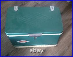VINTAGE COLEMAN COOLER METAL ICE CHEST DIAMOND LOGO 10x13x18 1960s