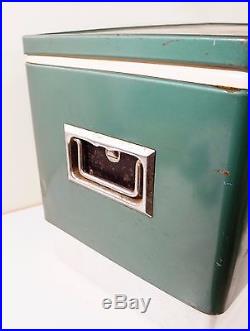 VINTAGE COLEMAN SNOW-LITE COOLER Top Ice Cool Chest Box Green 1972 1973 Camping