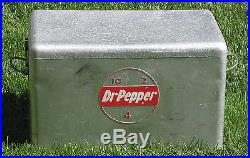 Vintage Dr Pepper Ad Cronstroms Cooler / Ice Chest Aluminum Metal 10-2-4