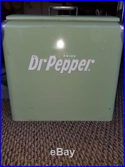 VINTAGE DR PEPPER COOLER PROGRESS REFRIGERATOR CO 1950'S ERA ALL METAL With TRAY
