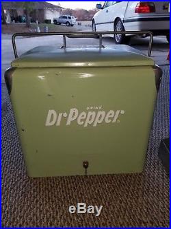 VINTAGE DR PEPPER COOLER PROGRESS REFRIGERATOR CO 1950'S ERA ALL METAL With TRAY