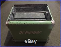 VINTAGE DR PEPPER COOLER PROGRESS REFRIGERATOR CO 1950'S ERA ALL METAL With TRAY