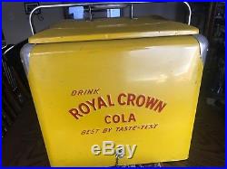 VINTAGE DRINK royal crown RC COLA METAL yellow COOLER 20x17x13