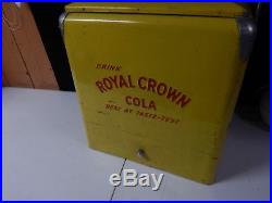 VINTAGE DRINK royal crown RC COLA METAL yellow COOLER 20x17x13