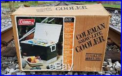 VINTAGE GREEN METAL COLEMAN COOLER ICE CHEST 56 QT Snow-Lite MODEL 5255D700 wBox