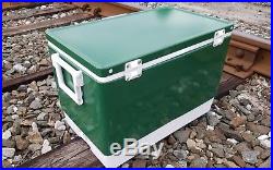 VINTAGE GREEN METAL COLEMAN COOLER ICE CHEST 56 QT Snow-Lite MODEL 5255D700 wBox