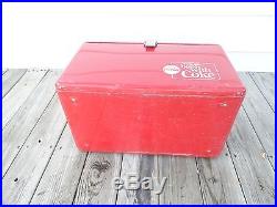 Vintage Metal Coca Cola Chest Cooler With Side Bottle Openers & Drain Plug
