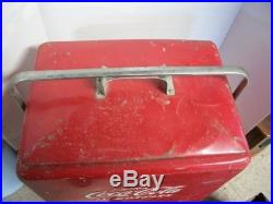 VINTAGE METAL COCA COLA COOLER-COMPLETE WITH TRAY-ICE CHEST-WithBOTTLE OPENER COKE