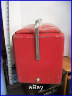 VINTAGE METAL COCA COLA COOLER-COMPLETE WITH TRAY-ICE CHEST-WithBOTTLE OPENER COKE