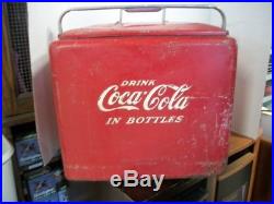 VINTAGE METAL COCA COLA COOLER-COMPLETE WITH TRAY-ICE CHEST-WithBOTTLE OPENER COKE