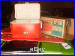 Vintage Rare Red Thermos Metal Steel Cooler In Box With Tray 43 Qt Model 7750m45