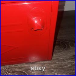 VINTAGE RED BEER SOLID METAL COOLER vgc+ condition light wear