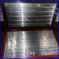 VINTAGE RED BEER SOLID METAL COOLER vgc+ condition light wear