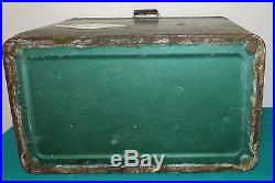 Vintage Retro Diamond Green Metal Coleman Ice Chest Cooler