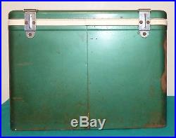 Vintage Retro Diamond Green Metal Coleman Ice Chest Cooler