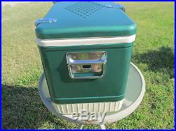 Vintage Retro Diamond Green Metal Snowlite Coleman Ice Chest Cooler Nice