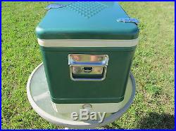 Vintage Retro Diamond Green Metal Snowlite Coleman Ice Chest Cooler Nice