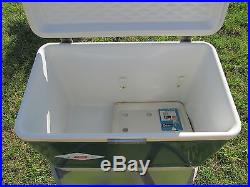 Vintage Retro Diamond Green Metal Snowlite Coleman Ice Chest Cooler Nice