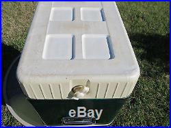 Vintage Retro Diamond Green Metal Snowlite Coleman Ice Chest Cooler Nice