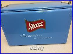 VINTAGE Storz Blue Beer Metal Cooler Ready for Use this is a Users Cooler