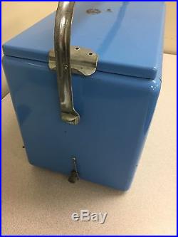 VINTAGE Storz Blue Beer Metal Cooler Ready for Use this is a Users Cooler