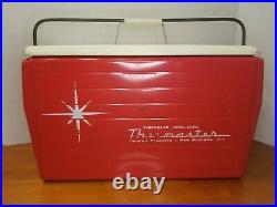 VTG 1950'S Poloron Thermaster Metal Cooler Ice Chest With Bottle Opener Original