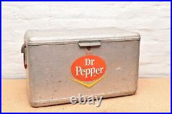 VTG 1950's Cronstroms Dr Pepper Cooler Ice Chest w Handles and Lid Metal ATQ
