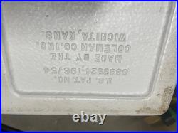 VTG 1970s COLEMAN Red Metal Cooler/Ice Chest withHandles, Openers & Drain 22X16X14