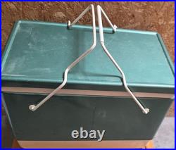 VTG 1973 Coleman Cooler Green Metal Ice Chest Cooler with Original Insert CLEAN