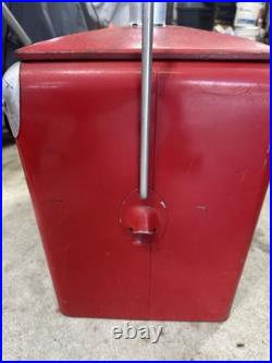 VTG 50s Drink COCA-COLA Red Metal Cooler Progress Refrigerator Co USA Exc Cond