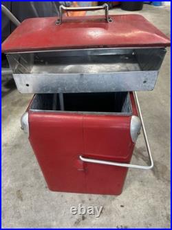 VTG 50s Drink COCA-COLA Red Metal Cooler Progress Refrigerator Co USA Exc Cond