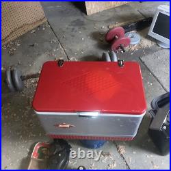 VTG 6-55 Red Coleman Snowlite Aluminum Cooler Diamond Logo 6-55 22x15x12 VTG 6-55 Red Coleman Snowlite Aluminum Cooler Diamond Logo 6-55 22x15x12