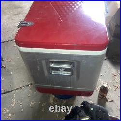 VTG 6-55 Red Coleman Snowlite Aluminum Cooler Diamond Logo 6-55 22x15x12 VTG 6-55 Red Coleman Snowlite Aluminum Cooler Diamond Logo 6-55 22x15x12