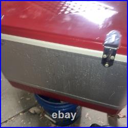 VTG 6-55 Red Coleman Snowlite Aluminum Cooler Diamond Logo 6-55 22x15x12 VTG 6-55 Red Coleman Snowlite Aluminum Cooler Diamond Logo 6-55 22x15x12
