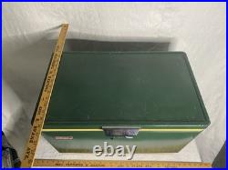 VTG 70s Coleman Green Metal Cooler Chest Camping 22.5x13.5x16
