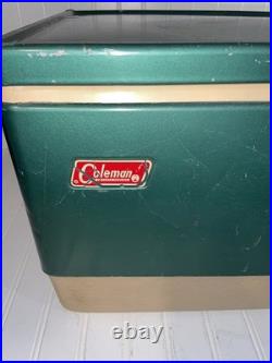 VTG COLEMAN COOLER Metal Green Cooler Supernatural 1978 Distressed Scratched